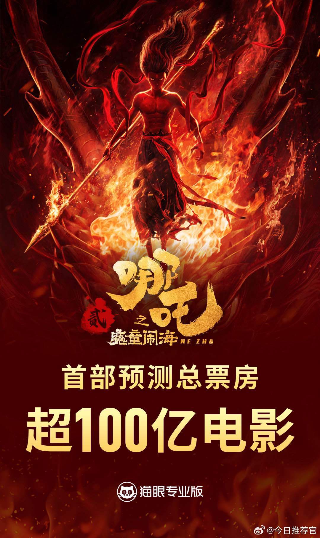 哪吒2冲击全球影史票房榜首，仅差百亿，能否再创神话？